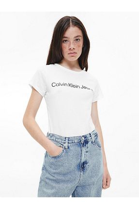 تیشرت سفید زنانه رگولار Calvin Klein - کد 313594896
