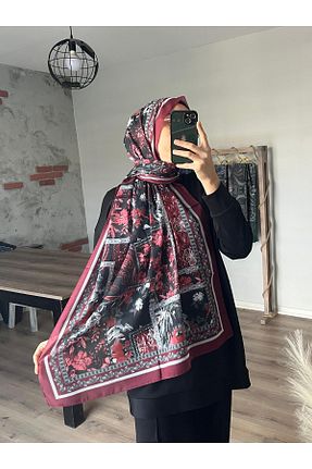 شال زرشکی زنانه پنبه پلی استر Merwiss - کد 927248501