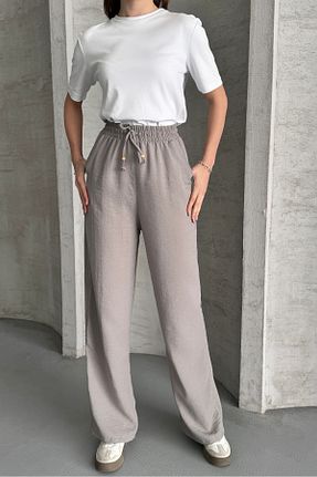 شلوار طوسی زنانه کتان macharel jeans - کد 927264856