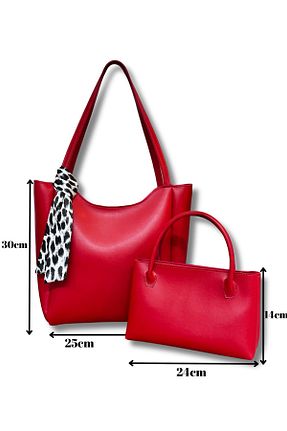 کیف دوشی قرمز زنانه چرم مصنوعی fular & bags - کد 924225694