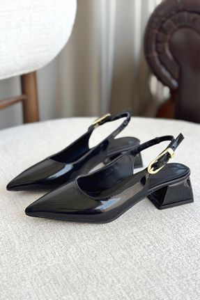 کفش پاشنه بلند کلاسیک مشکی زنانه چرم لاکی GOFFSHOES - کد 927272860
