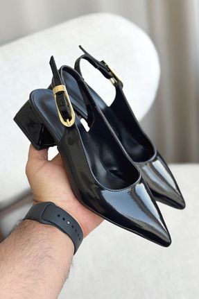 کفش پاشنه بلند کلاسیک مشکی زنانه چرم لاکی GOFFSHOES - کد 927272860