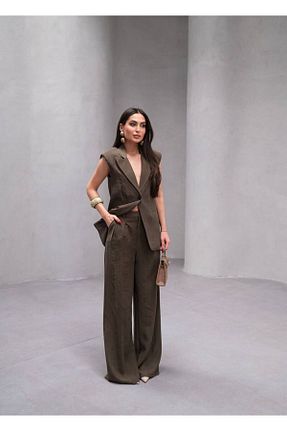 ست بالاتنه و پائین تنه خاکی زنانه بافتنی CONCEPTbyOkanGüler - کد 927311777