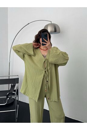ست بالاتنه و پائین تنه خاکی زنانه بافتنی BRGCLOTHING - کد 927327742
