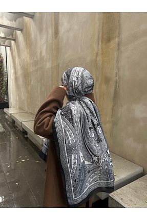 شال مشکی زنانه پنبه ای Qalortex Scarf - کد 927341167