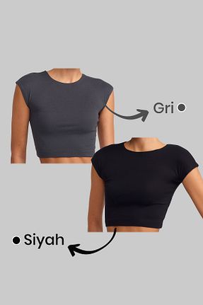 تیشرت رنگی زنانه کراپ Zec Style - کد 927343347