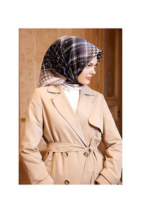 روسری مشکی کرپ ساتن ابریشم Armine - کد 269465393