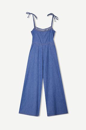 سرهمی آبی زنانه آستین افتاده Bershka - کد 927356808