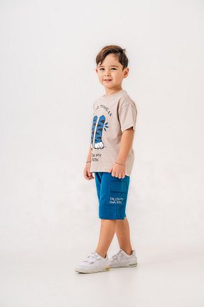ست بالاتنه و پائین تنه بژ بچه گانه بافت FYONCH - کد 927372110