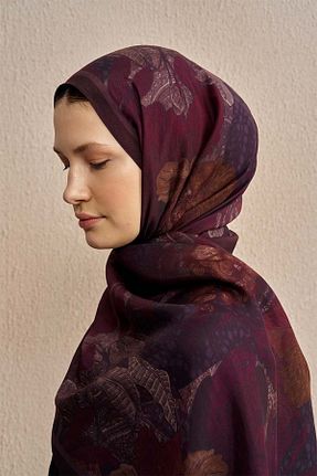 شال زرشکی زنانه پنبه ای ED Scarf - کد 927359278