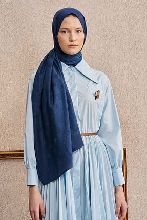 شال سرمه ای زنانه پنبه ای ED Scarf - کد 927368650