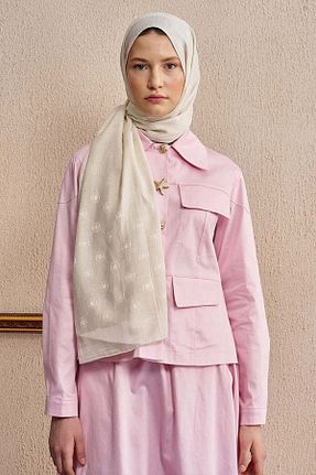 شال سفید زنانه پنبه ای ED Scarf - کد 927368830