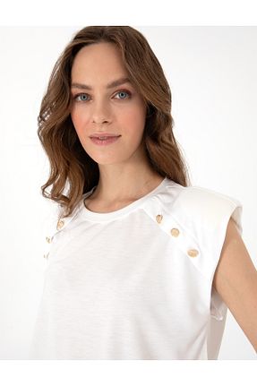 تیشرت سفید زنانه رگولار Pierre Cardin - کد 927389141