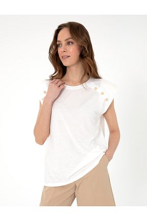 تیشرت سفید زنانه رگولار Pierre Cardin - کد 927389141
