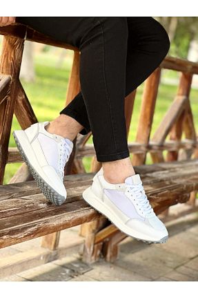 کفش اسنیکر سفید مردانه چرم اصل ByItallanoshoes - کد 927401000
