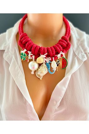 گردنبند جواهر قرمز زنانه Limi Design - کد 927407865