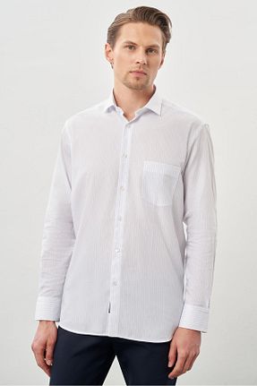 پیراهن سفید مردانه یقه ایتالیایی İmza - کد 884189340