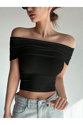 بلوز مشکی زنانه ساده ecemore - کد 927418327