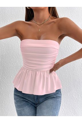 بلوز صورتی زنانه ساده ecemore - کد 927405365