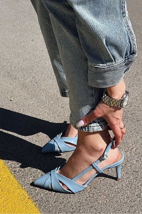 کفش استایلیتو آبی پاشنه نازک PANAMA SHOES - کد 927536800