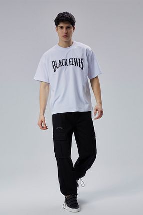 تیشرت سفید مردانه اورسایز Black Elwis - کد 927776053