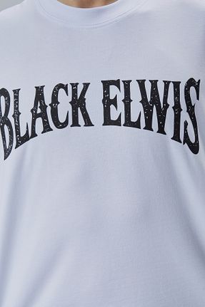 تیشرت سفید مردانه اورسایز Black Elwis - کد 927776053