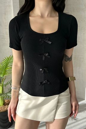 بلوز مشکی زنانه ساده peelter - کد 927454557
