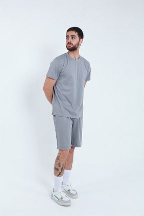 ست بالاتنه و پائین تنه طوسی مردانه بافت TKT - کد 927465760