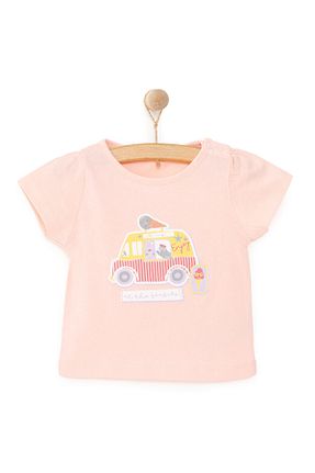 تیشرت صورتی بچه گانه رگولار ebebek Hello Baby - کد 927545117