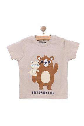تیشرت قهوه ای بچه گانه رگولار ebebek Hello Baby - کد 927514106