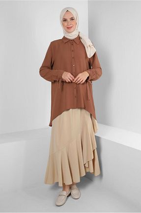 دامن حجاب بژ زنانه رگولار Alvina - کد 801228208
