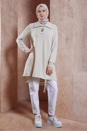 تونیک حجاب بژ زنانه مخلوط پلی استر Alvina - کد 844755037