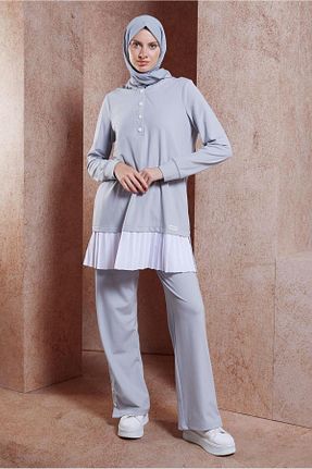 ست گرمکن حجاب طوسی زنانه رگولار Alvina - کد 856928632