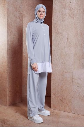 ست گرمکن حجاب طوسی زنانه رگولار Alvina - کد 856928632