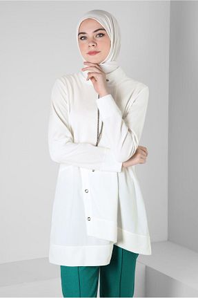 تونیک حجاب سفید زنانه مخلوط پلی استر Alvina - کد 790165540