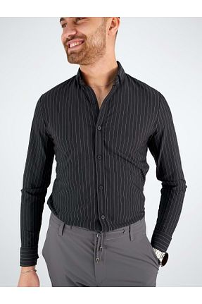پیراهن مشکی مردانه اسلیم فیت COONLESS - کد 925424556
