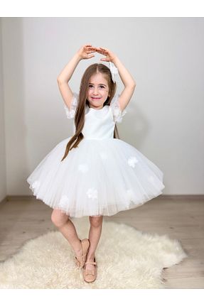 لباس مجلسی و فارغ التحصیلی سفید بچه گانه توری Gulsagg - کد 927555944