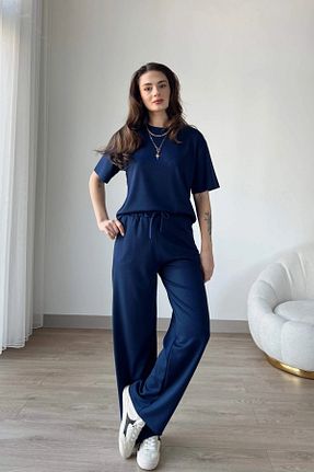 ست بالاتنه و پائین تنه سرمه ای زنانه بافتنی TrendyFashion - کد 906132073