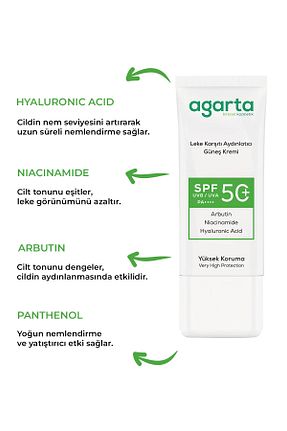 کرم ضد آفتاب صورت SPF 50 + Agarta - کد 927565913