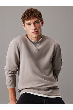 سوئیشرت طوسی مردانه ساده Calvin Klein - کد 927561503
