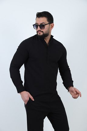 پیراهن مشکی مردانه رگولار Gomenz - کد 927559134