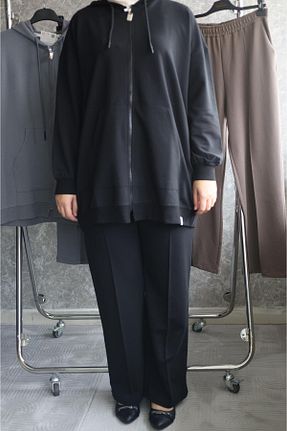 ست بالاتنه و پائین تنه مشکی زنانه بافتنی Ekru - کد 927559276