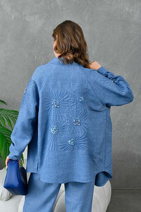 ست بالاتنه و پائین تنه سرمه ای زنانه بافتنی Miss Allos - کد 834858101