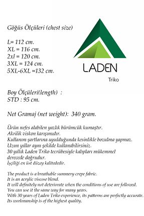 رویه سایز بزرگ نباتی زنانه Bürümcük Laden - کد 735036670
