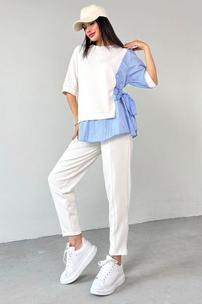 ست بالاتنه و پائین تنه سفید زنانه رگولار Cappmoda - کد 927571192