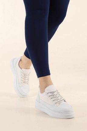 کفش اسنیکر سفید زنانه بند دار AlbiShoes - کد 927567395