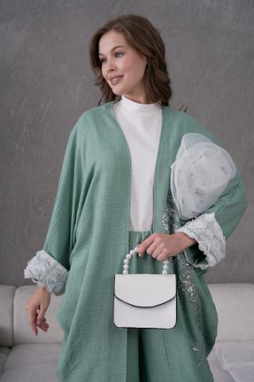 ست بالاتنه و پائین تنه خاکی زنانه بافتنی Miss Allos - کد 921336129