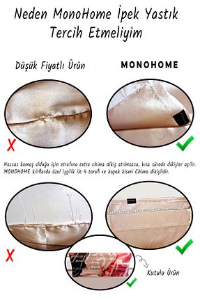 روکش بالش قهوه ای ساتن Monohome - کد 847830604
