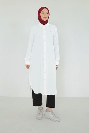 تونیک حجاب سفید زنانه جین Armine TREND - کد 927569972