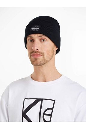 کلاه پشمی مشکی مردانه پنبه ای Calvin Klein - کد 927582423